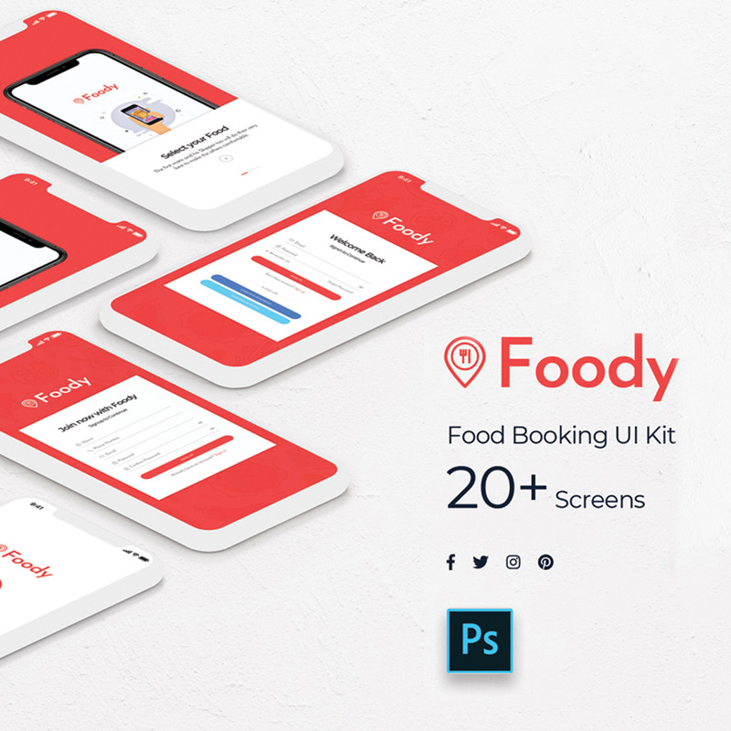 Foody Mobile App UI Elements - Features Image 1