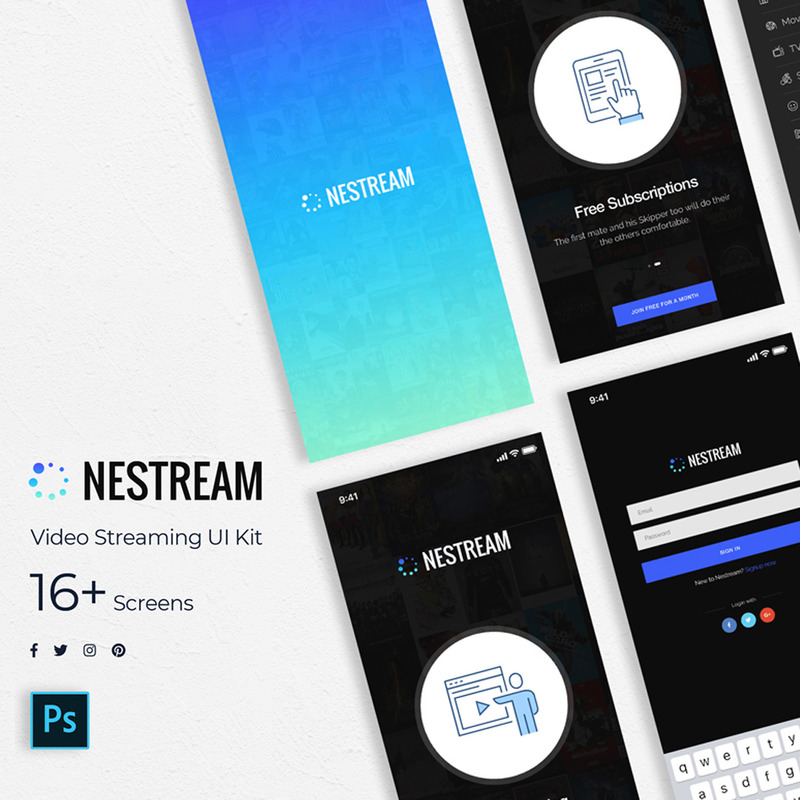 Element för gränssnitt för Nestream Mobile App - Features Image 1