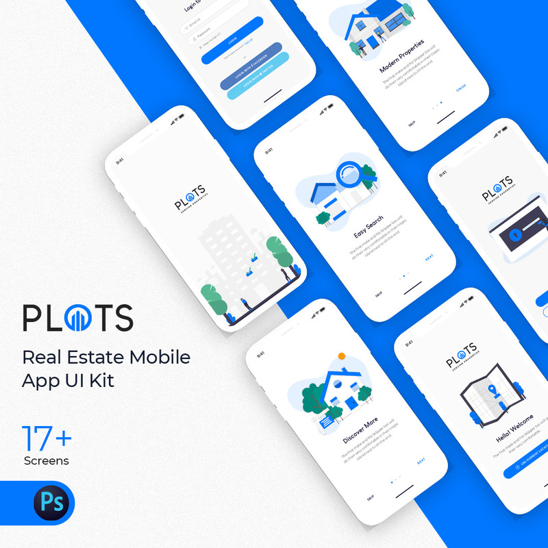 Tomter Fastighetsmobilapp UI-element - Features Image 1