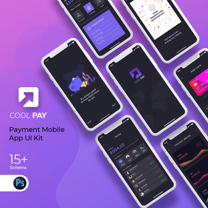 Coola betalbetalnings-mobilapp UI-element - Features Image 1