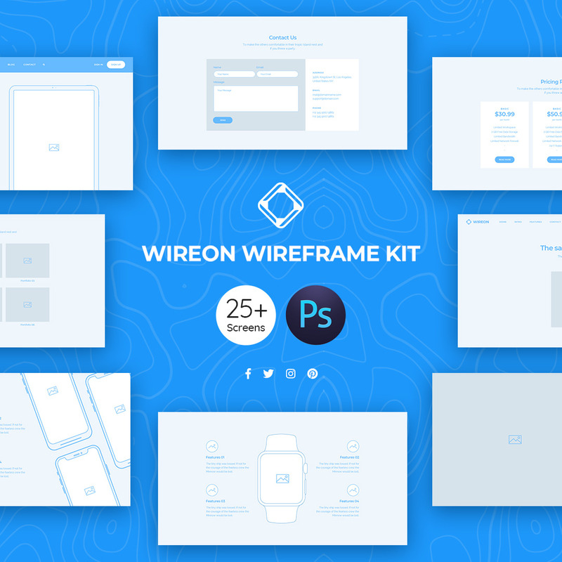 Wireon Web Wireframe UI Elements - Features Image 1