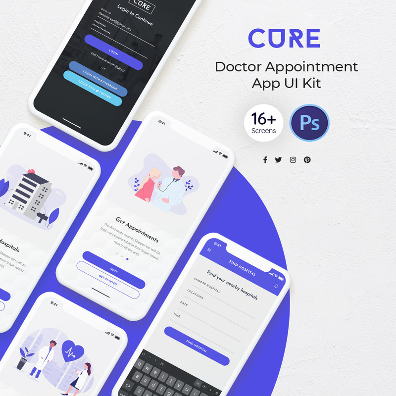 Cure: Doctor Appointment UI Elements - Features Image 1