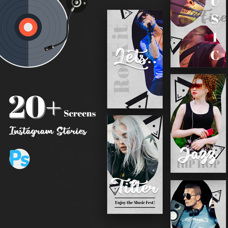 Music Instagram Stories Social Media Template - Features Image 1