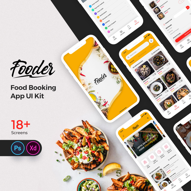 Fooder Mobile App UI Kit - Features Image 1