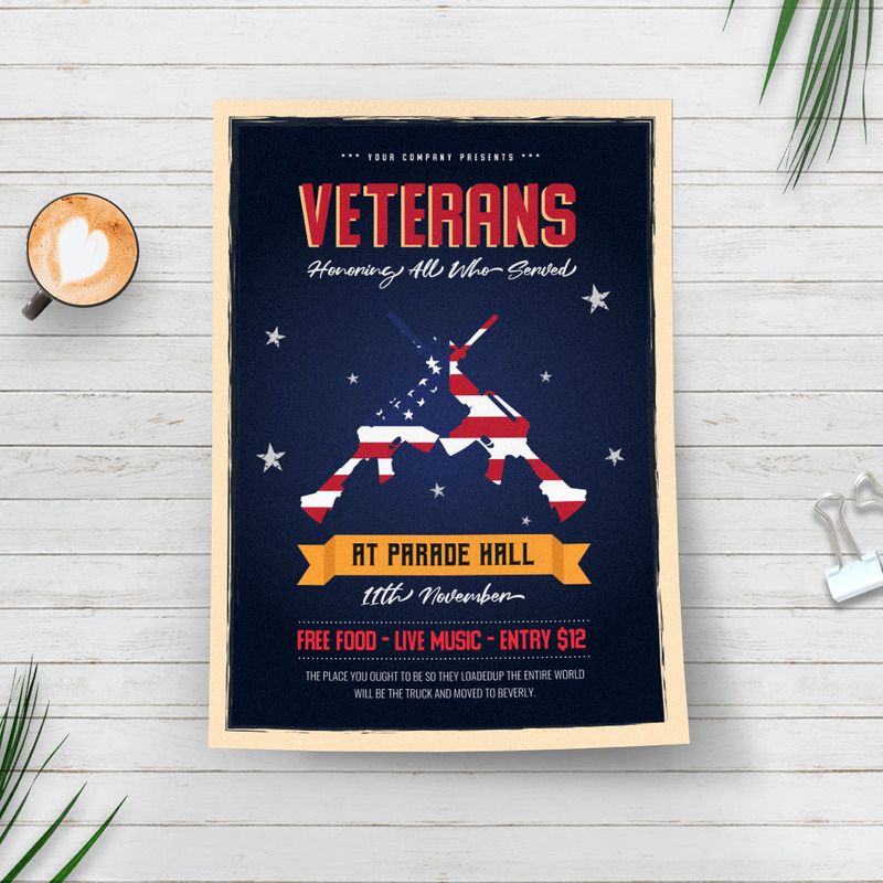 Veterans Day Flyer Corporate Identity Template 151051