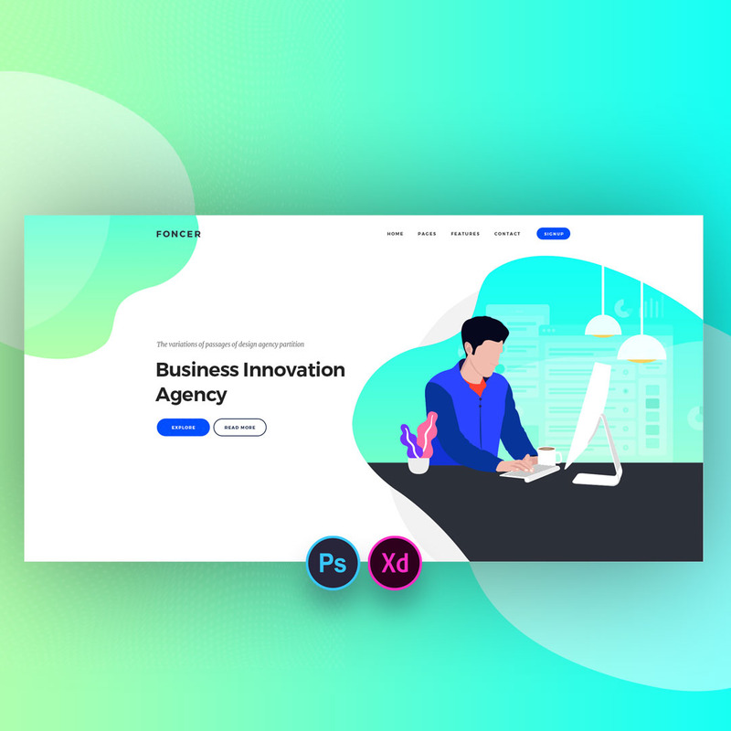 Corporate Hero Header UI Elements - Features Image 1