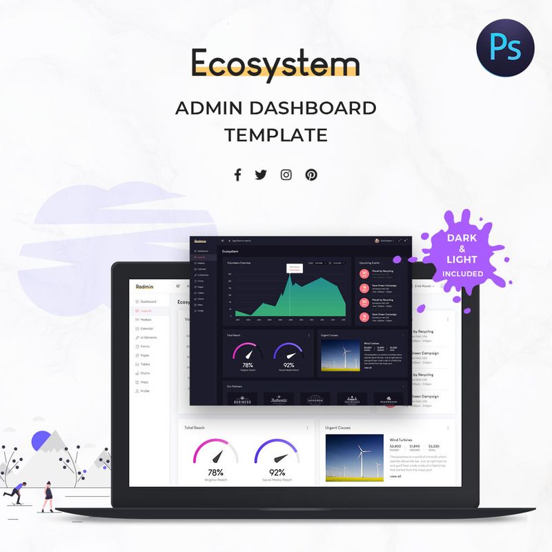 Eco System Admin Dashboard UI Kit - Features Image 1