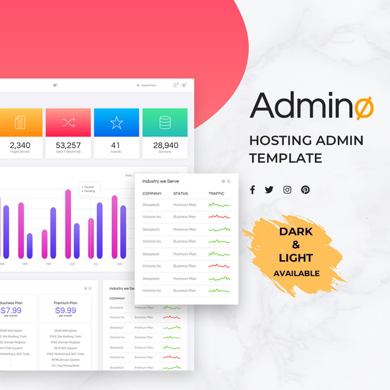 Hosting Admin Dashboard UI Elements - Features Image 1