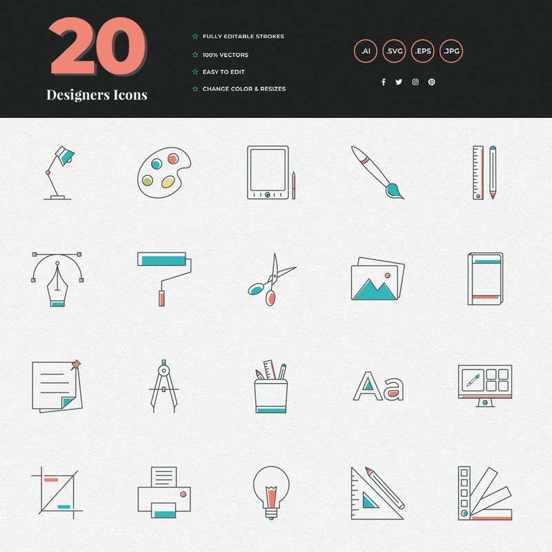 Kreative Designer-Icon-Set - Eigenschaften Bild 1