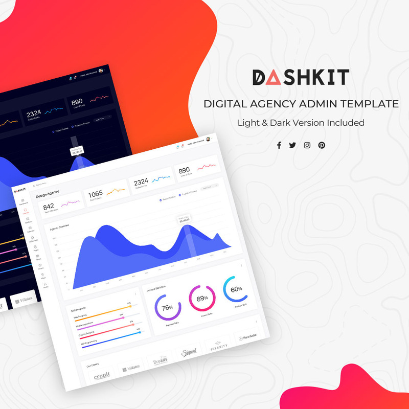 Digital Agency Admin Dashboard UI Elements - Features Image 1