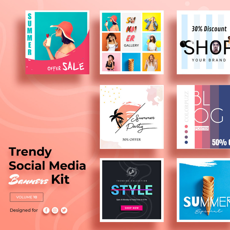 Feature Banner Social Media Banners Pack - Corporate Identity Template