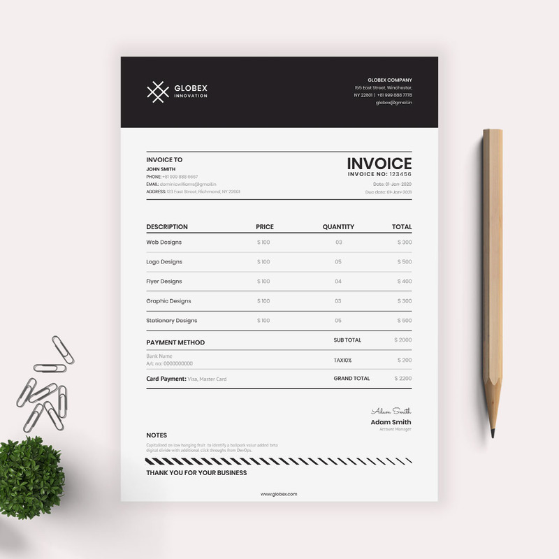 Unternehmensidentität Vorlage namens Minimal Invoice #154302 - Bildeigenschaften 1