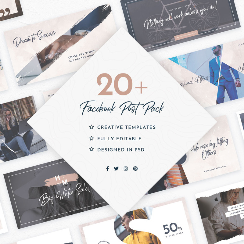 Trendy Facebook Post Social Media Template - Features Image 1