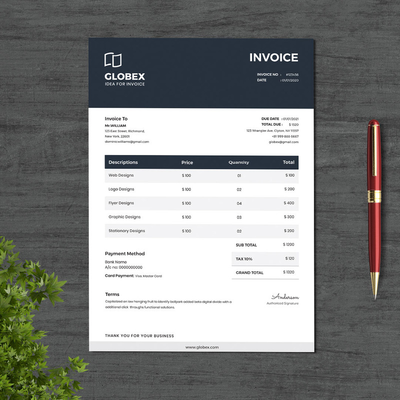 Professional Invoice Corporate Identity Template - Features Image 1