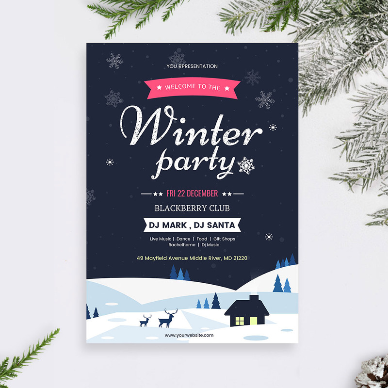 Flyer de fête d'hiver - modèle d'identité d'entreprise - Caractéristiques de l’image 1