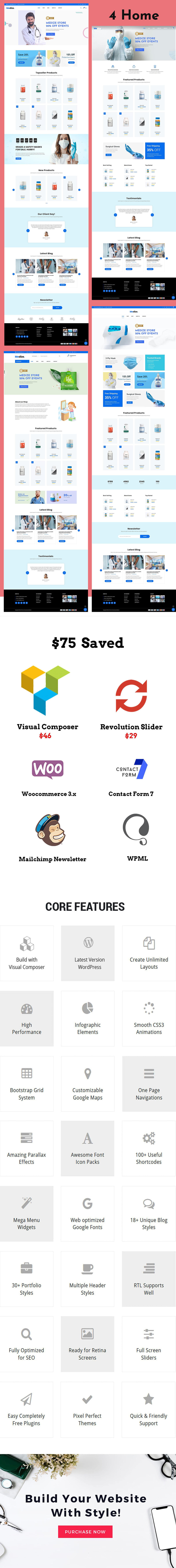 Medize - Medical & Health WooCommerce Theme - Features Image 1