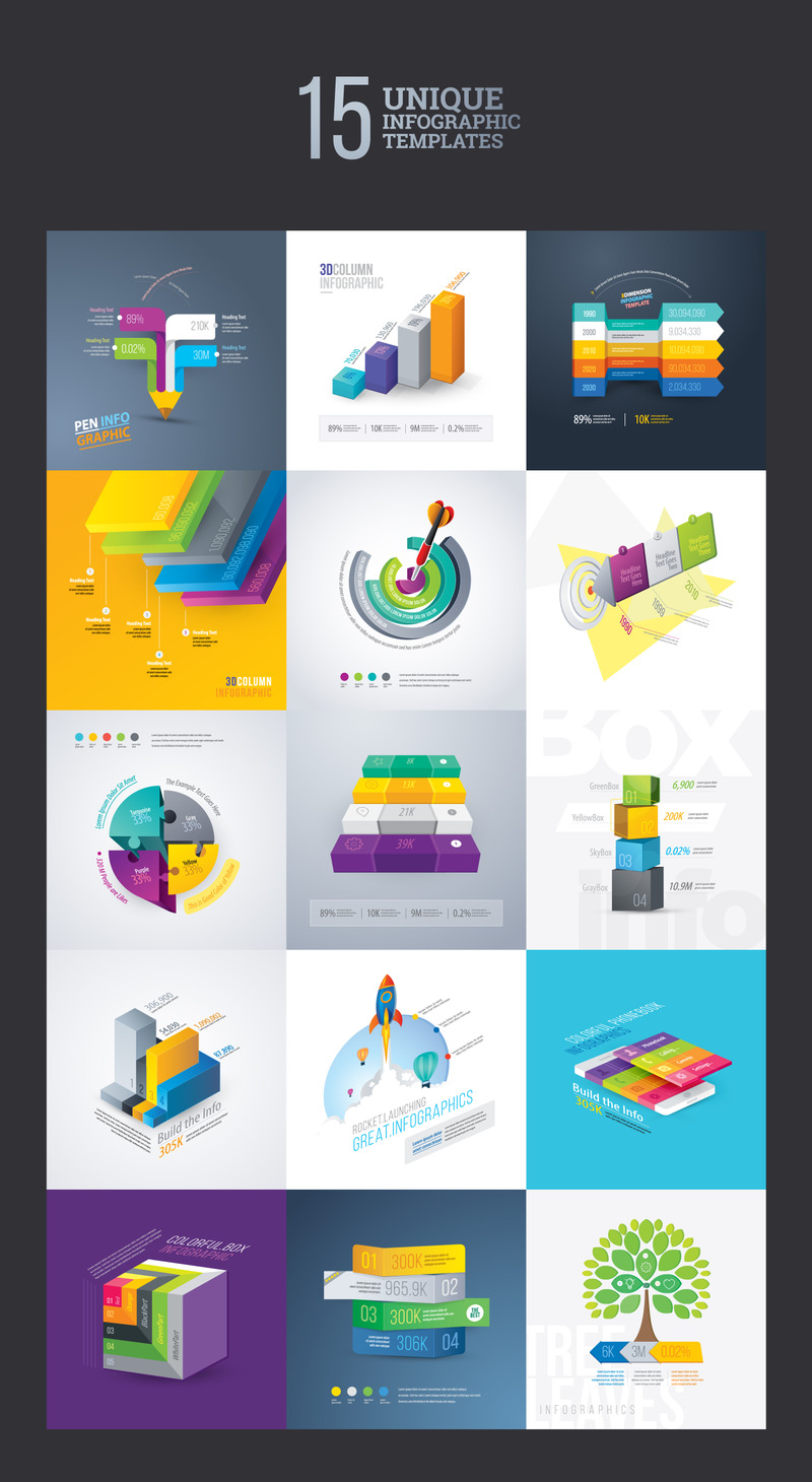 Most Use 3D Set-2 Infographic Elements - Features Image 1