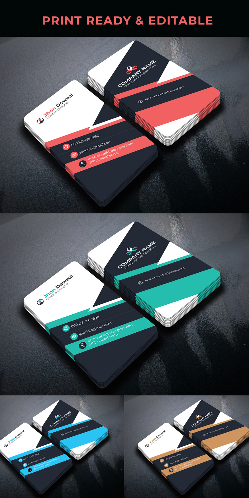 Angle Business Card Corporate Identity Template - Features Image 1