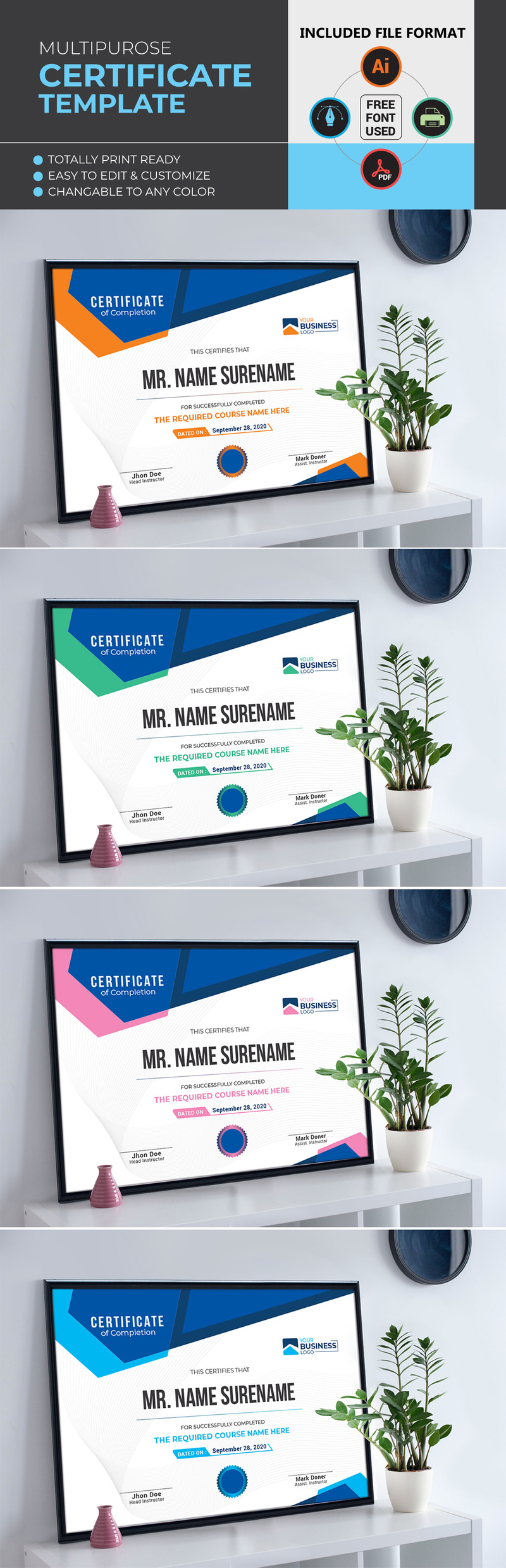 Plantilla de certificado multipropósito - Features Image 1