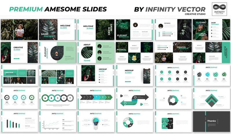 Saori Botanical PowerPoint template - Features Image 1
