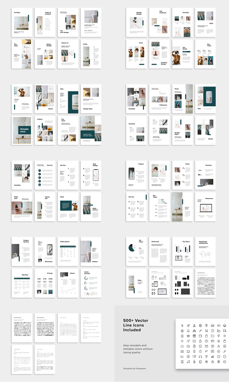 NOYA - Vertical A4 & US Letter - Keynote template - Features Image 1