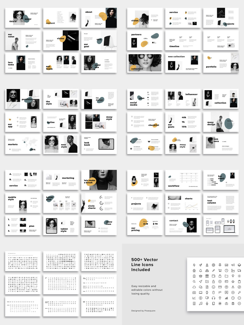 MOSY - Modern and Simple PowerPoint Template - Features Image 1