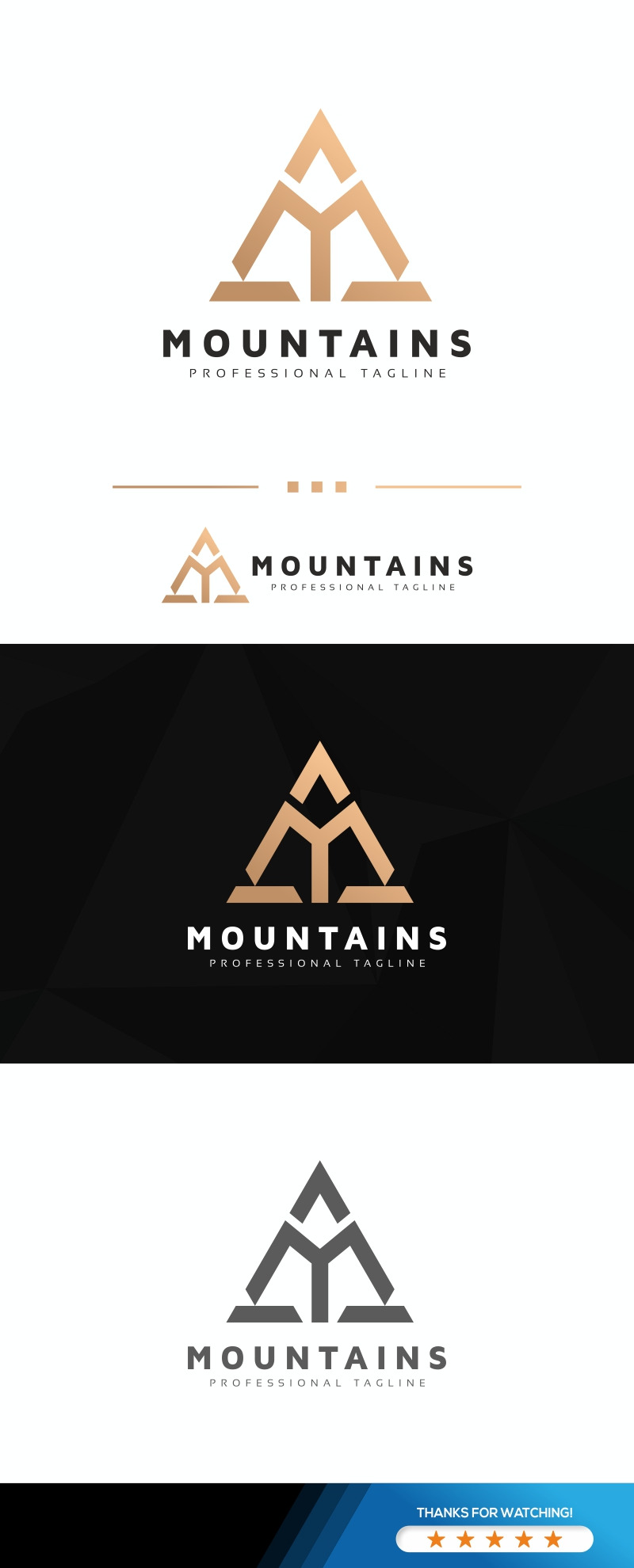 Mountains M Letter Logo Template - Features Image 1