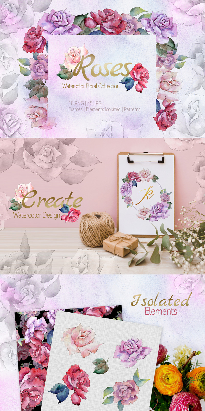 Roses Watercolor Png - Illustration - Features Image 1