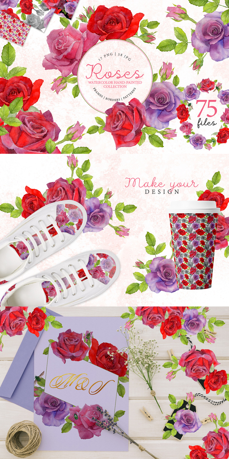 Red Rose Elegant Watercolor png - Illustration - Features Image 1