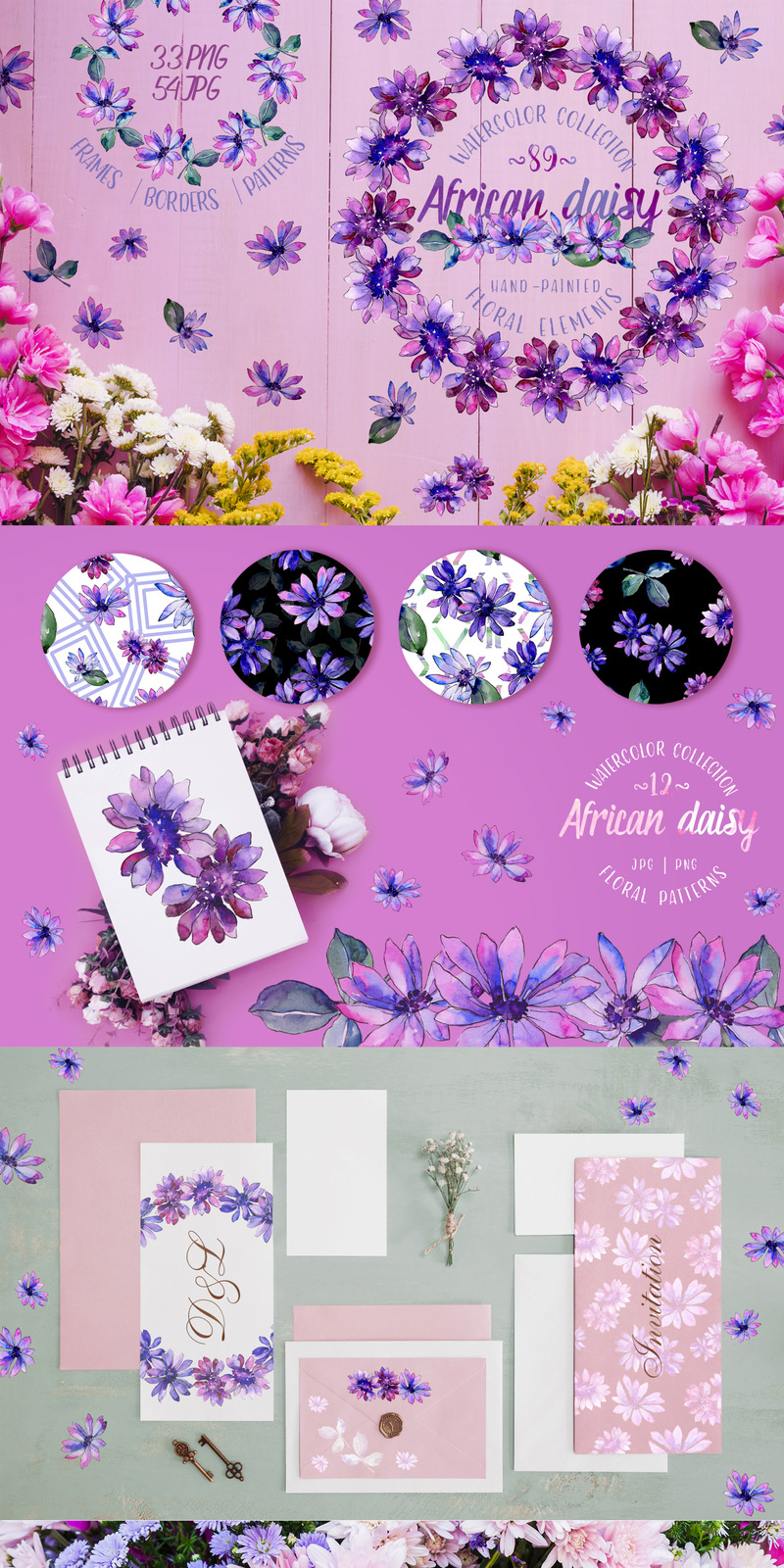 African Daisy Watercolor png - Illustration - Features Image 1