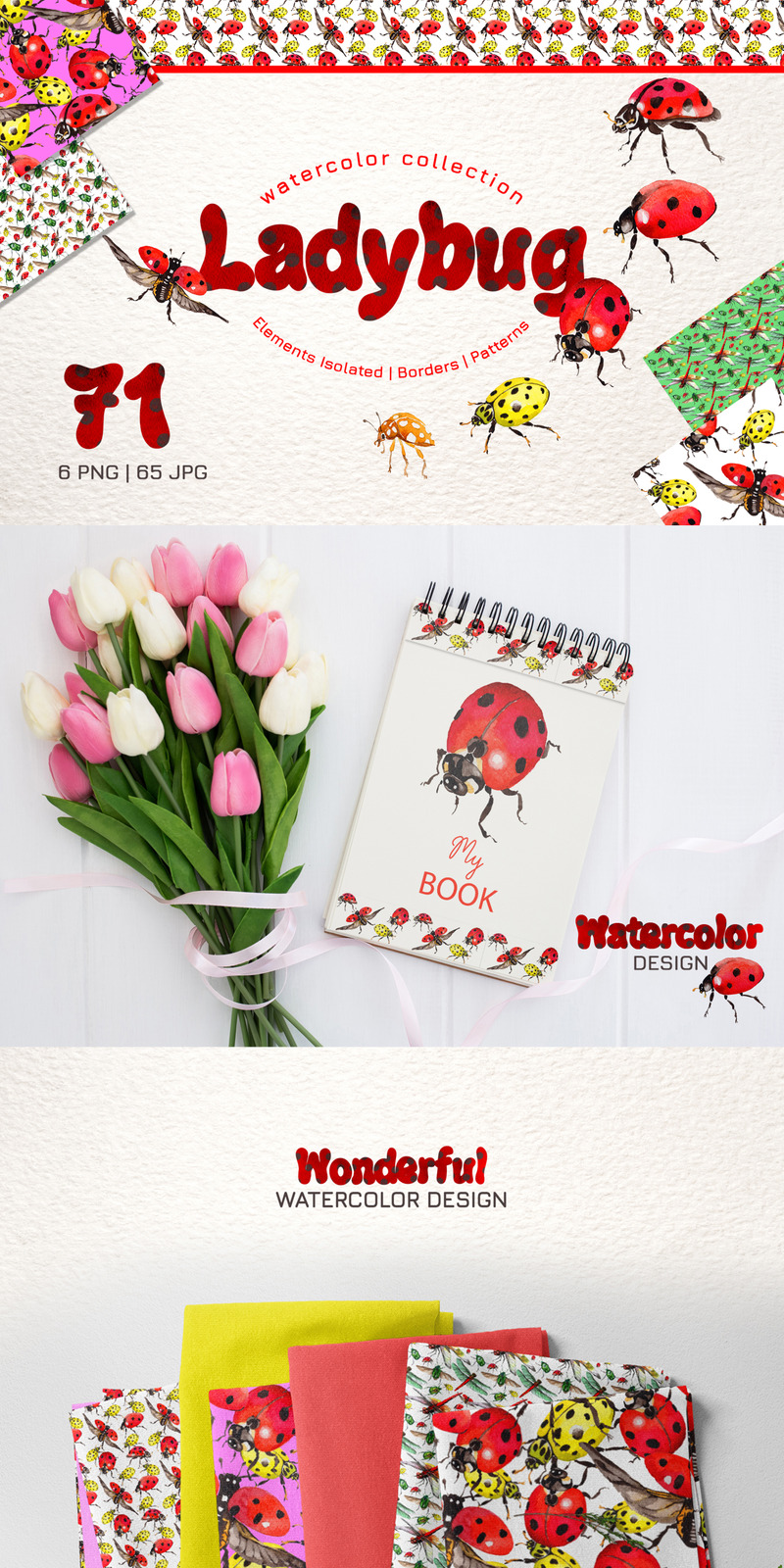 Ladybug Watercolor png - Ilustração - Features Image 1