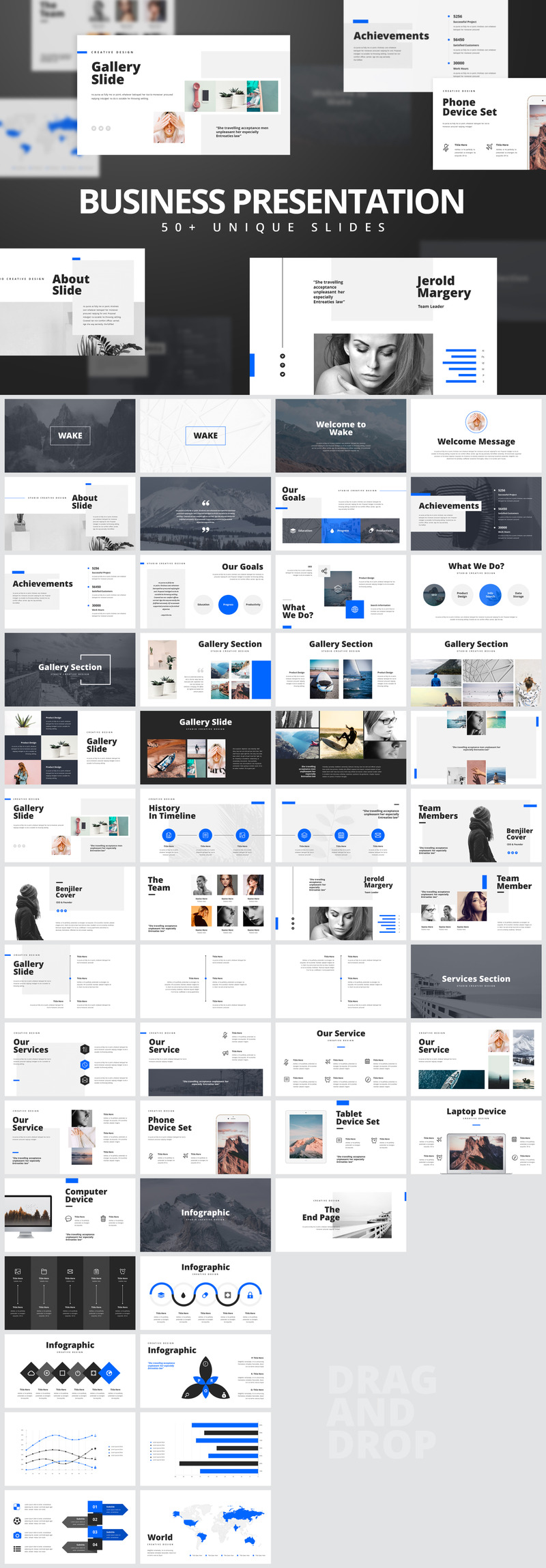 Wake- Modern & Stylist Presentation PowerPoint template - Features Image 1