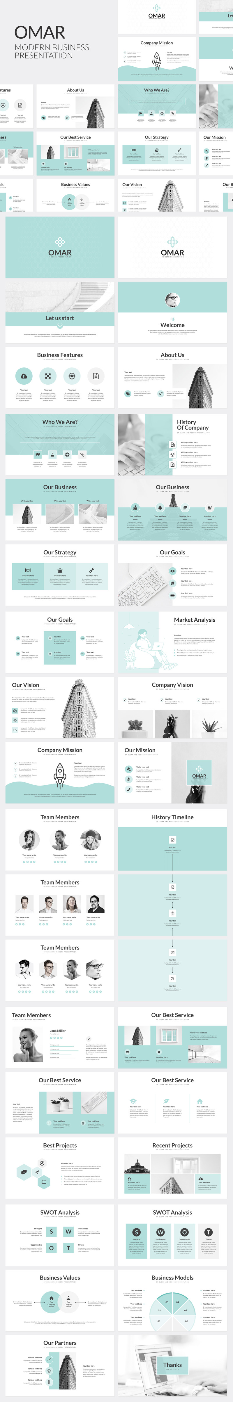 Omar Modern Business PowerPoint Template - Features Image 1