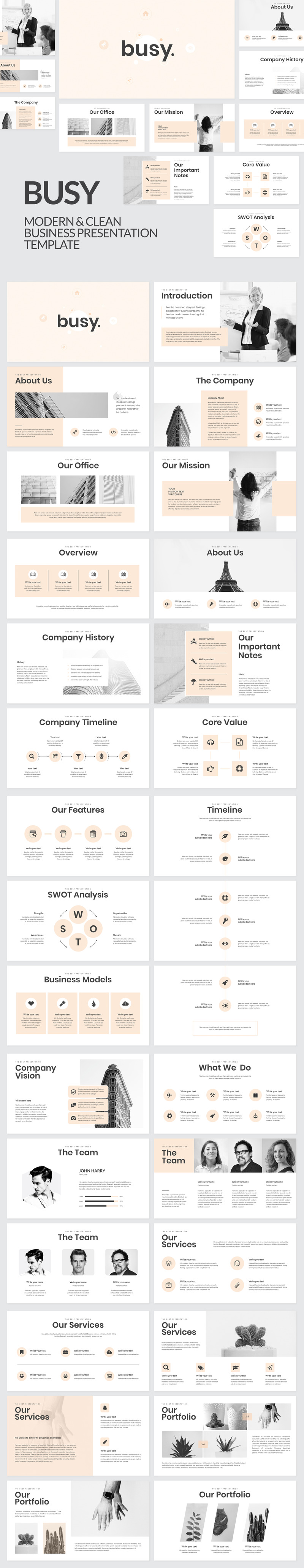 Busy Modern Clean Business Google Slides - Features Image 1