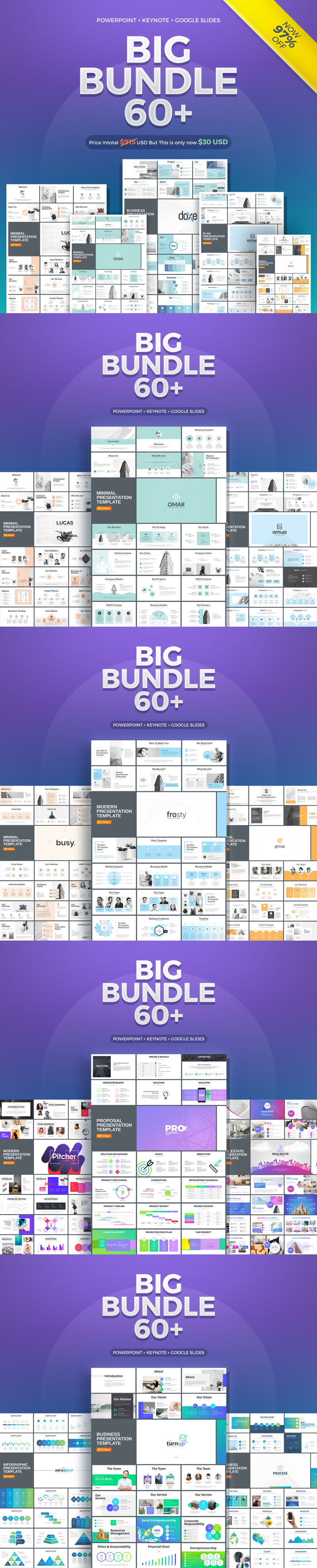 60+ Presentación, Powerpoint, Keynote, Google Slides Plantilla de PowerPoint - Imagen de características 1