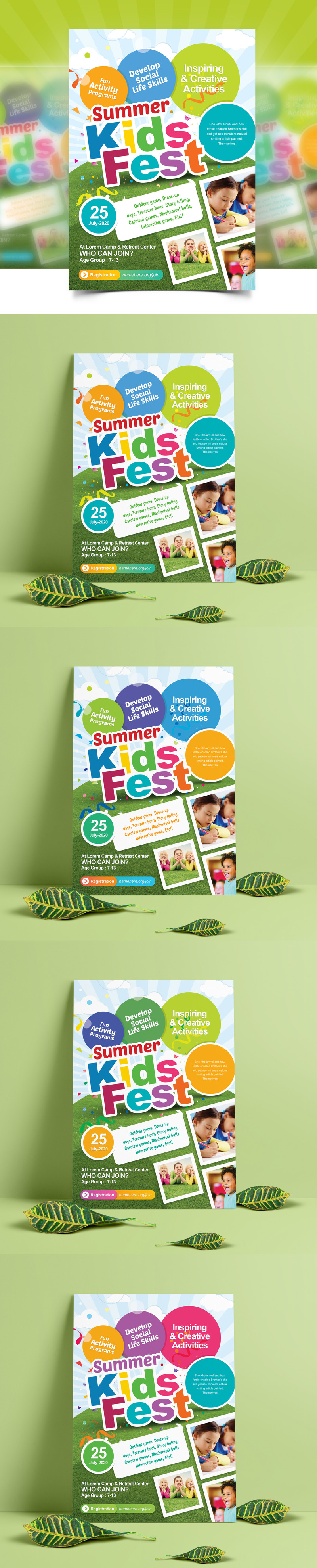 Kids Fest - Kids Summer Camp Flyer - Corporate Identity Template - Features Image 1