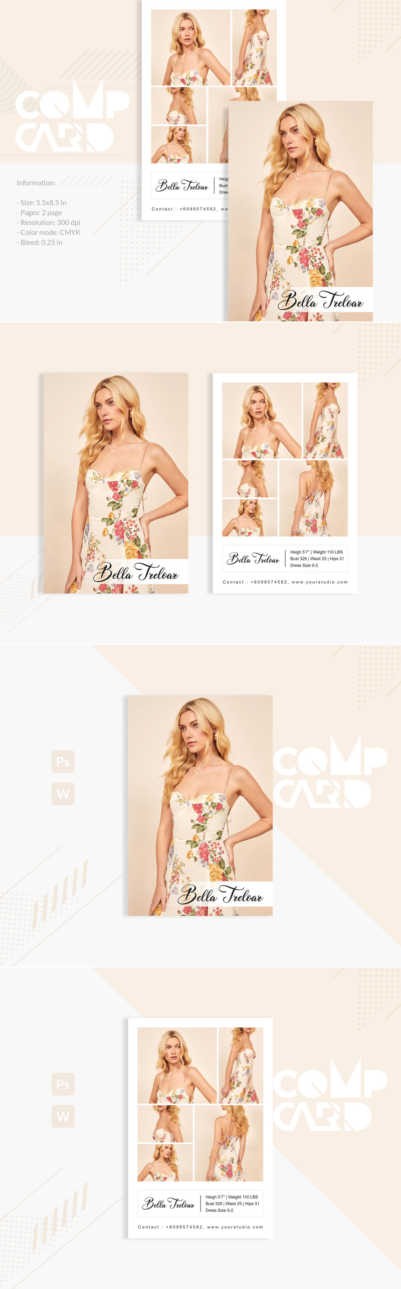 Bella Treloar - Modeling Comp Card - Corporate Identity Template - Features Image 1