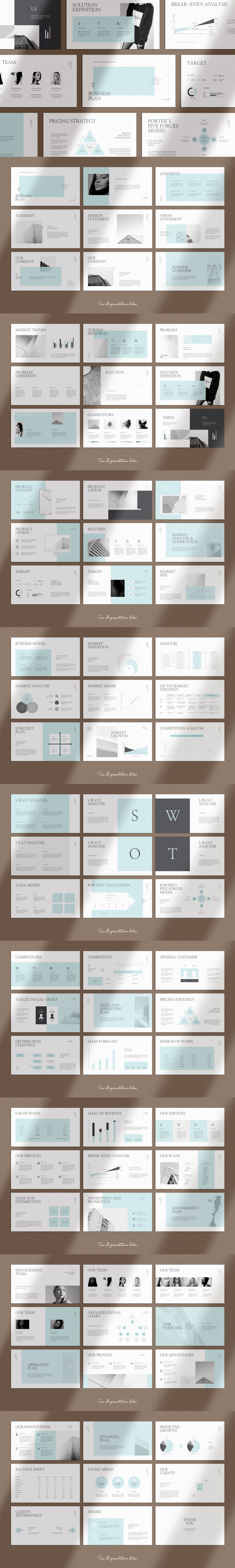 Clean and Clear Business Plan PowerPoint Template - Features Image 1