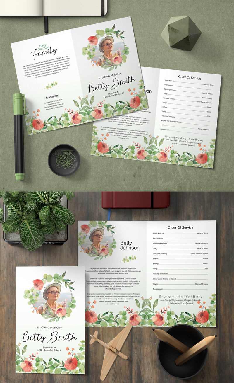 Beautiful Funeral Program - Corporate Identity Template - Features Image 1