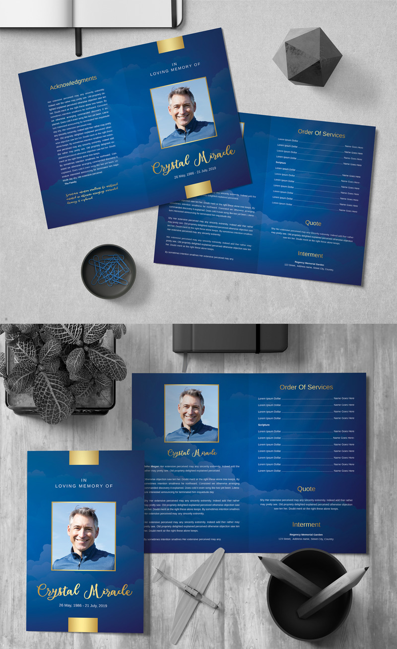 Blue Sky Funeral Program - Corporate Identity Template - Features Image 1