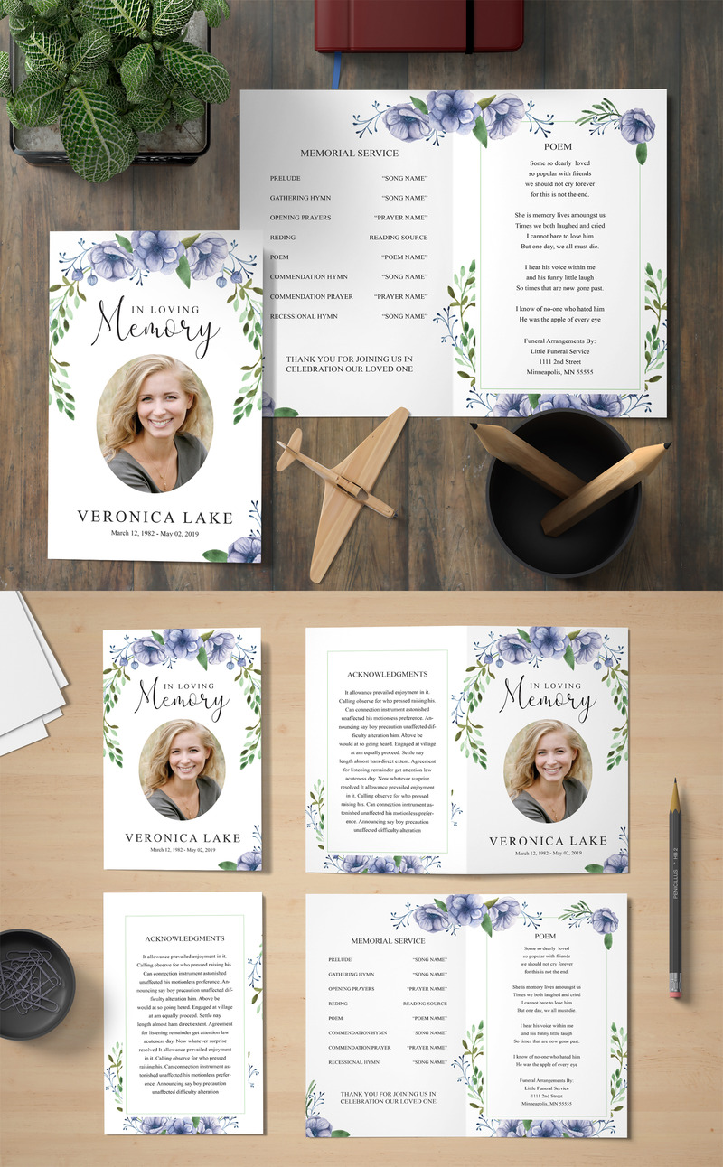 Beautiful Floral Funeral Program - Corporate Identity Template - Features Image 1