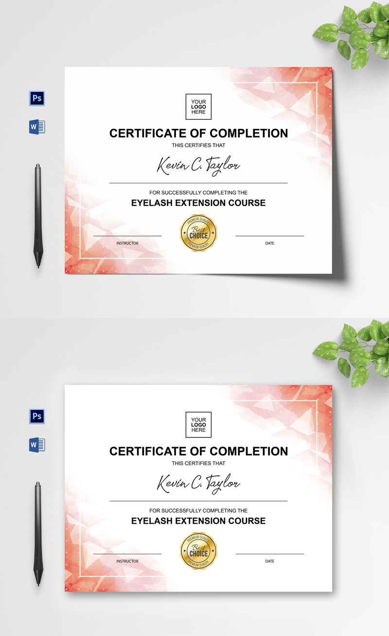 Red Color Certificate Template #152239 - TemplateMonster