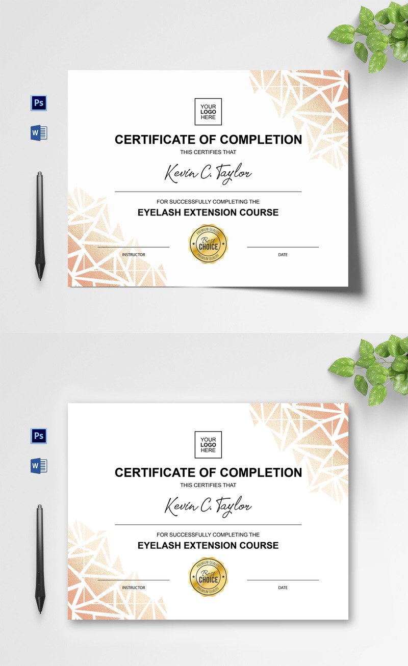 Minimal Eyelash Extension Certificate Template - Features Image 1