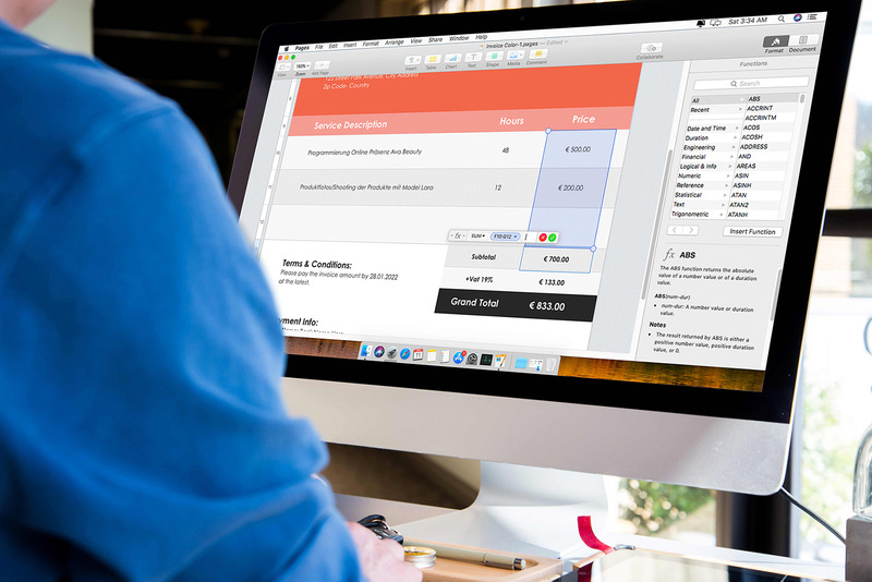Simplex Auto Calculation Google Docs Word Pages Invoice Bill Corporate Identity Template - Features Image 7