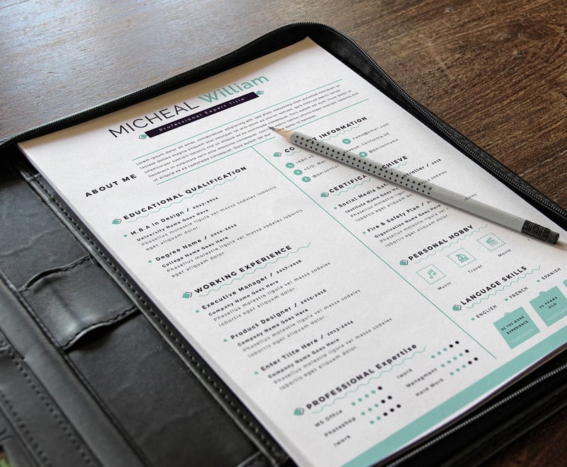 Modello di curriculum cv pulito e professionale Word Apple Pages - Caratteristiche Immagine 4