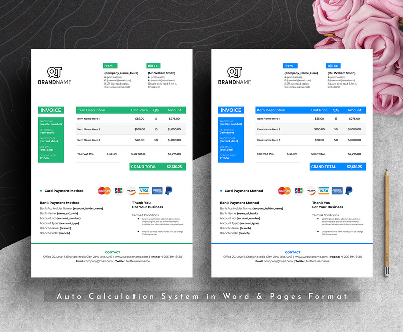 Factuuroffertesjabloon met Google Docs MS Word Apple Pages Format - Features Image 5