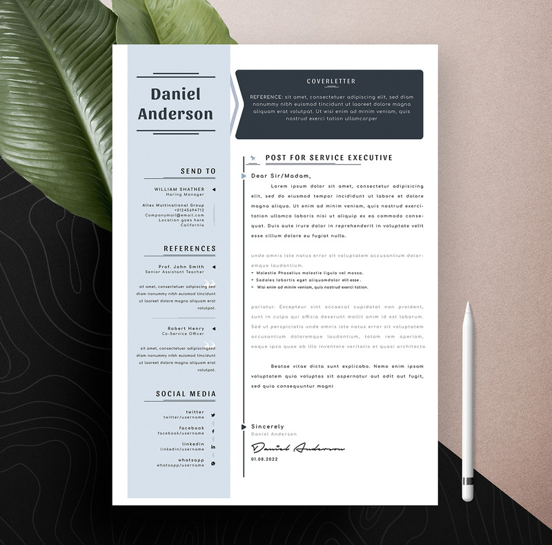 Schone en creatieve bewerkbare CV-sjabloon Word Apple-pagina's - Features Image 5