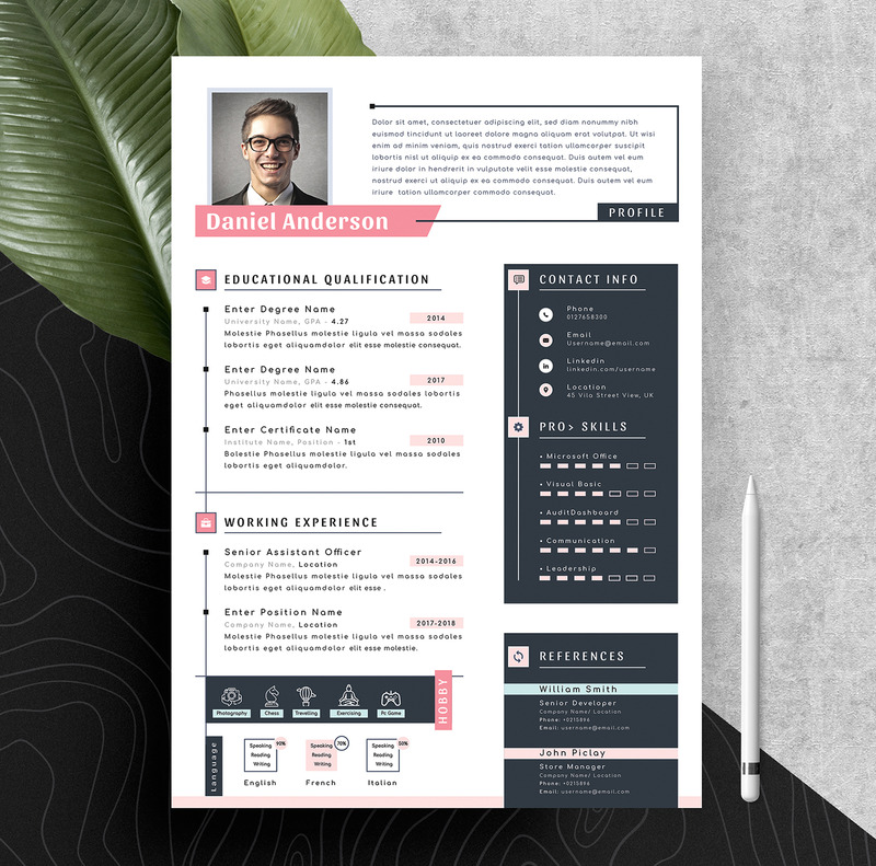 Creative & Modern Editable Apple Pages Ms Word Cv Resume Template - Features Image 3