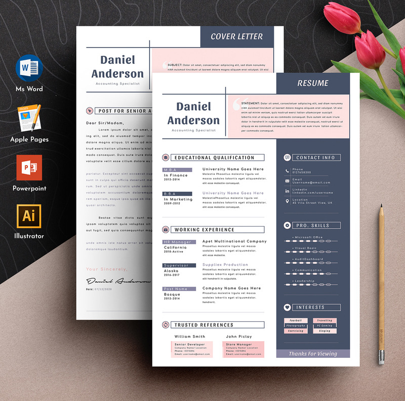Clean & Professional Editable Word Apple Pages Cv Resume Template - Features Image 1