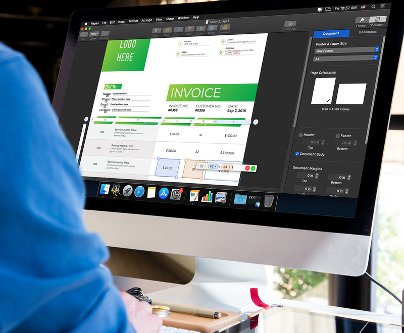 Modex automatikus számítási számla ajánlatsablon Google Sheets Excel Apple oldalak Ms Word Numbers - Features Image 7